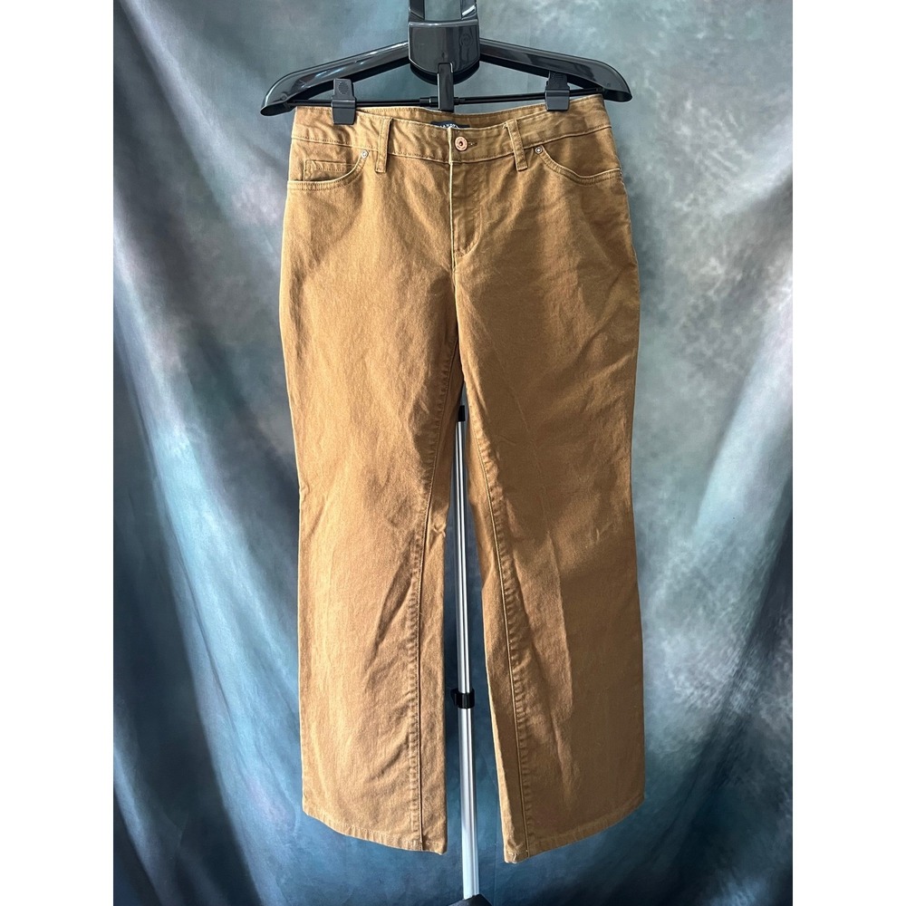 Lands' End Women's Brown Cotton‎ Blend Comfort Fit Straight Leg Jeans Size 8